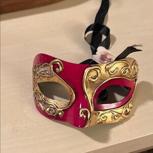 Elegant Gold and Red Mask
